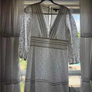 SOLD Banana Republic White Eyelet Long Sleeve Sundress